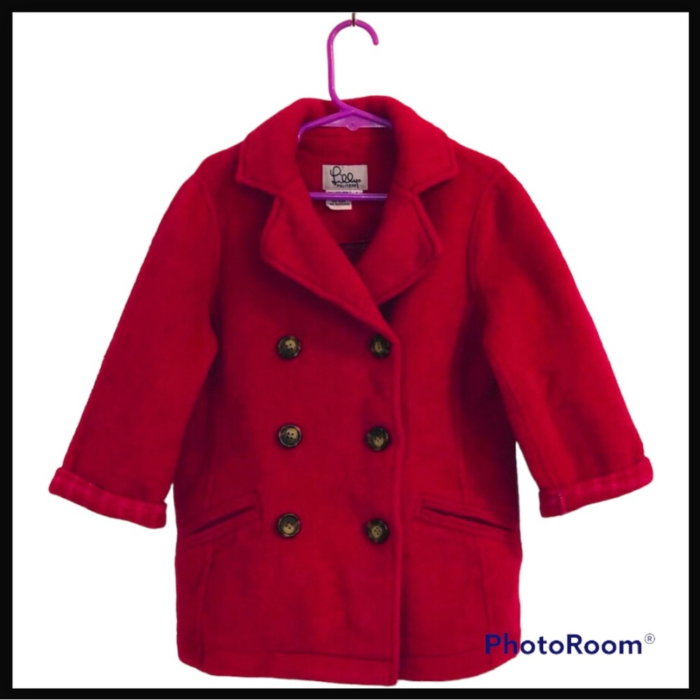 EUC Vtg Lilly Pulitzer Toddler Girl Wool Peacoat Size 4